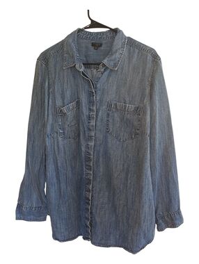 Talbots Light Blue Denim Button-Up Shirt